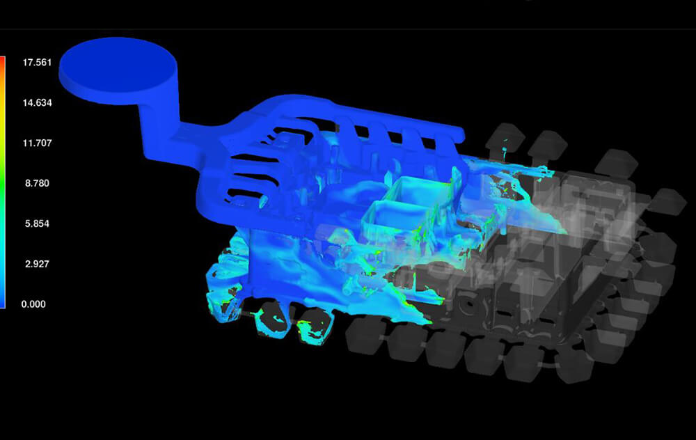 從分析模具和壓鑄的可行性開(kāi)始，根據設計方案做出模流分析，有效解決排氣、收縮和缺料等問(wèn)題。